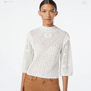 NWT Frame Boho Crochet Crew Sweater Medium